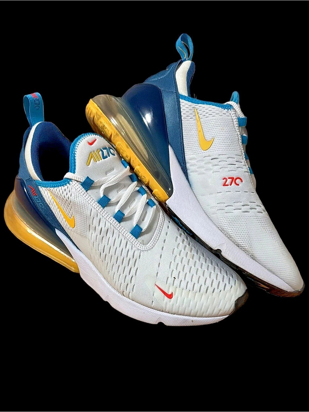 Nike Air Max 270 Athletic Shoes White & Blue Men’s US 11 Like New